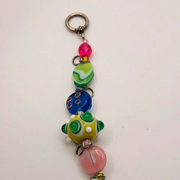 Multi Color Art Glass Bead Bracelet - Picture 3 of 5